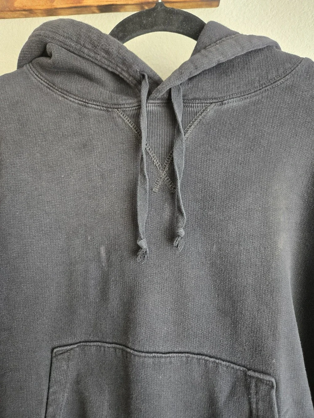 Buck Mason Vintage Black Sunfade Interloop Hoodie